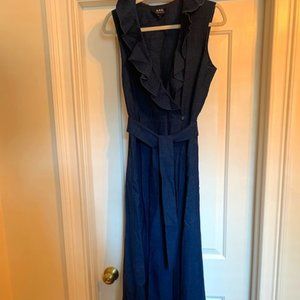 A.P.C. Long Sleeveless Jean Dress with Belt